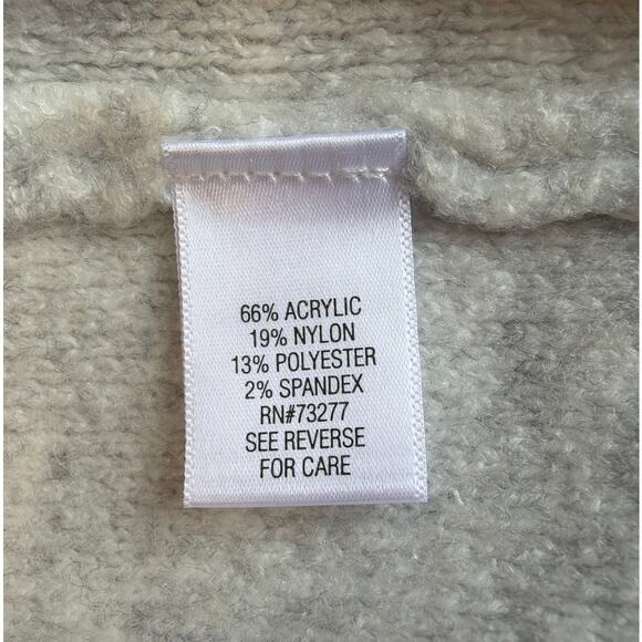 Craft & Barrow Women Checkered Long Sleeve Sweater Quarter Zip White Gray PL - Picture 9 of 10